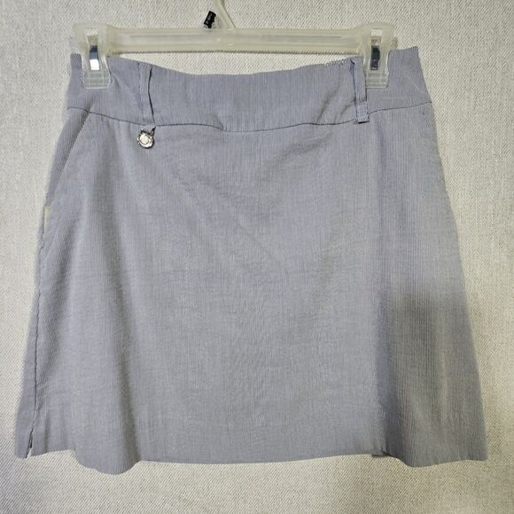 Swing Control Skirt Skort Golf Tennis Blue White Stripe 10 Waist 32 - Picture 10 of 16
